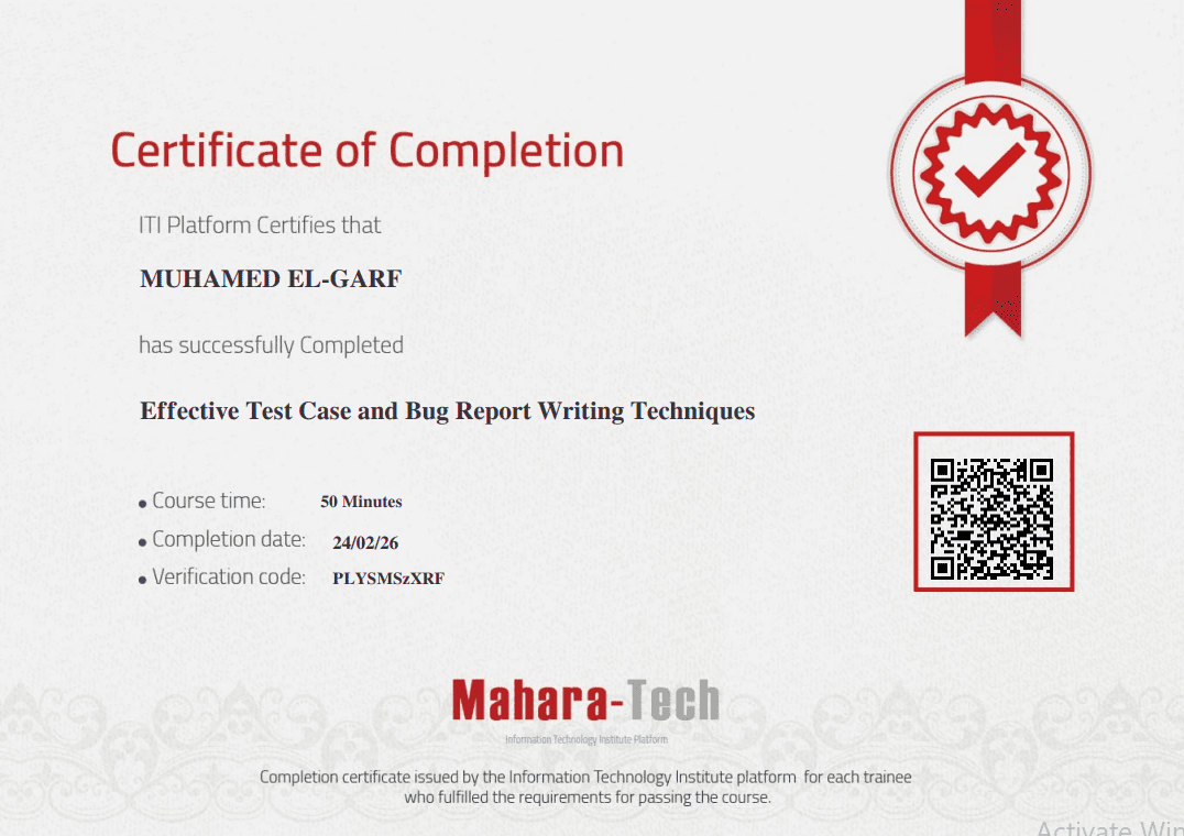 Effective Test Case and Bug Report Certificate